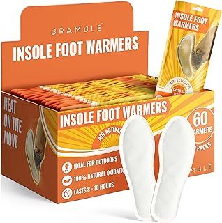 Bramble Insole Foot Warmers - All-Natural Odorless Air-Activated Warmers - Up to 10 Hours of Heat