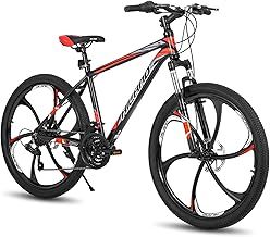 Hiland Mountain Bike, 3/6 Spokes, 21 Speeds Drivetrain, Aluminum Frame 26 Inch Wheels, Disc-Brake Bike for Men Women Men's MTB Bicycle
