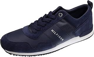 Tommy Hilfiger Men's Iconic Leather Suede Mix Runner Fm0fm00924 Sneakers, 8.5 UK
