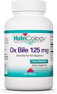 Ox Bile, 125mg, 180 Capsules, Gluten Free, SOYA Free, Non-GMO