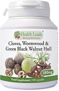 Cloves, Wormwood & Green Black Walnut Hull 380mg x 100 Capsules