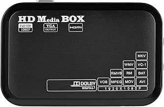 Full HD Mini Box Media Player 1080P Support USB RMVB AVI MKV, Small Size Beautiful Appearance, Strong Compatibility (UK Plug)