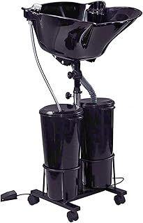 Portable Mobile Salon Basin Deep Shampoo Sink with Electric Pump， Height Adjustable Shampoo Unit, Barber Shop/Elderly/Maternity Shampoo Basin Shampoo Tray with 2 Buckets and Drain Hose