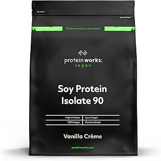 Protein Works Soy Protein 90 (Isolate) Protein Powder | 100% Plant-Based | Low Fat | No Added Sugar | Gluten-Free | Vanilla Crème | 500 g
