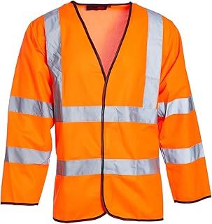 Blackrock Hi Vis Long Sleeve Vests Orange, Reflective High Vis Jackets, Hi Viz, Work Utility & Safety Clothing, Neon Clothes, Running, Jacket, Hivisible, Security, PPE, Fluorescent - Size Small
