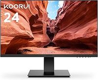 KOORUI 24 Inch FHD Monitor, Ultra-slim Bezels, 75Hz, VA Display, 5ms, Low Blue Light, 75 x 75 mm VESA Mountable, Adjustable Tilt, Black (1920 x 1080, HDMI/VGA)