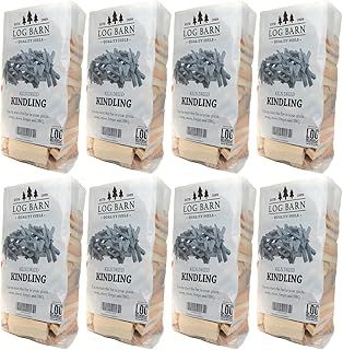 Log Barn Kiln-Dried Kindling Wood for Wood Burner – approx. 20kg (8 x 15l Bags) | Bumper Pack Kindling Sticks for Log Burners, Fire Pits, Pizza Ovens & Open Fires - Ideal for Home & Commercial Use