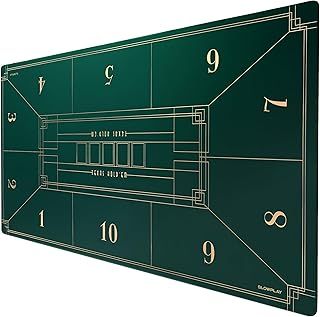 Nash 240x120 cm Texas Hold'em Poker Mat | Portable Poker Table Top with Art Deco Layout Print, Hemmed Edges, Smooth Surface, and Premium Carrying Bag for Games Everywhere