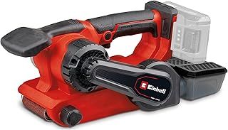 Einhell Power X-Change 18V Cordless Belt Sander for Wood with Dust Collector ~ Brushless Motor, 3X P80 Sanding Belts ~ TP-BS 18/457 Li BL Solo Band Sander - Battery and Charger Not Included