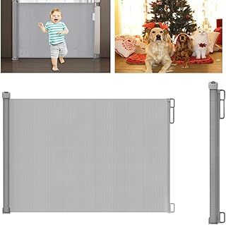 Retractable Stair Gate for Baby Pet, Extra Wide Baby Gate One-Hand Operation Safety Gate, Kids Safety Gate for Stairs, Hallways, Kitchen, Garden, Indoor and Outdoor 130 * 87cm(W*H)