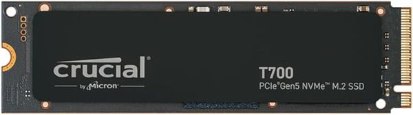 Crucial T700 4TB SSD PCIe Gen5 NVMe M.2 Internal Gaming SSD, Up to 12,400MB/s, Microsoft DirectStorage, PCIe 4.0 Backwards Compatible, Solid State Drive - CT4000T700SSD3