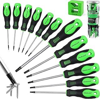 SWANLAKE 13-Piece Magnetic Torx Screwdrivers Set, Magnetic Torx Driver Star Screwdrivers Set T5 - T40 Best Choice