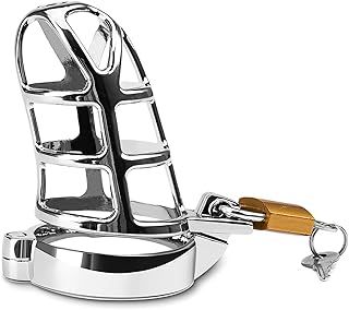 Male Cage Chastity Device Chastity Lock Beginner Cage to Prevent Erection Bondage Steel Stainless for Men(40mm)