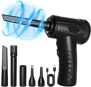 Lahrma Compressed Air Duster for PC, 3-Gear Speed 70000RPM Electric Computer Air Duster, Cordless Air Blower Electronics Dust Cleaner with LED-Light Rechargeable for Laptop Keyboard Car Cleaning