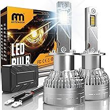 H1 LED Headlight Bulbs, 110W 30000LM 800% Brightness 6500K Cool White H1 Headlight Bulbs with Fan 12V 24V Halogen Replacement Conversion Kit IP68 Waterproof, Pack of 2
