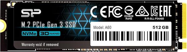 Silicon Power PCIe M.2 NVMe SSD 512GB Gen3x4 R/W up to 2, 200/1, 600MB/s Internal SSD