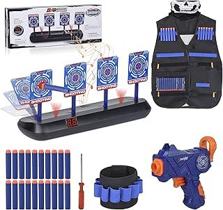 Nerf Target, Electronic Digital Target for Nerf Guns, Funny Gifts for 5-10 Year Old Boys, Outdoor Games, Garden Toys, Thanksgiving Gifts