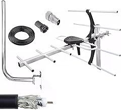 4G Outdoor TV Aerial Kit with 10m RG6 Cable for Freeview HD