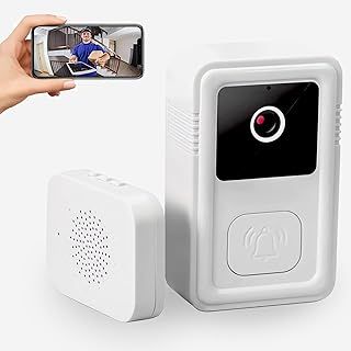 JORPETS Wireless Video Doorbell Camera with Chime, 720P Smart Door Bells Camera, Night Vision, 2-Way Audio, 2.4G WiFi,Live View, iOS & Android Phone(Z30)