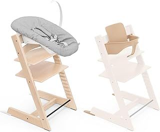 Stokke Tripp Trapp High Chair, Natural (Includes Chair & Baby Set2) with Newborn Set - Safe, Adjustable, Ergonomic Design