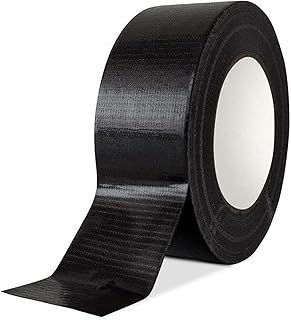 1 x Roll Black Duct Tape, Gaffer Tape, Duck Tape, 48mm x 45m, Strong Duct Tape Heavy Duty Adhesive Cloth Tape, Super Sticky And Waterproof Gaffa Tape, Carpet Tape (1)