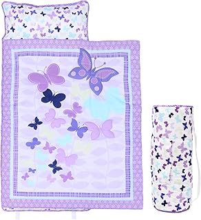 UOMNY Toddler Nap Mat for Daycare Boys Girls Dinosaur Sleeping Bag with Removable Pillow Girls 50 x 20 inch Kids Nap mats for Preschool Happy Nappper Travel Sleeping Mats Blue