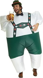 Morph Lederhosen Men Fancy Dress Inflatable Costumes, Oktoberfest Costume Men, Inflatable Halloween Costumes for Men One Size