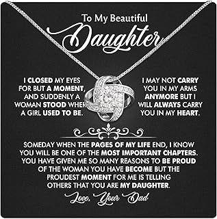 Dad's To My Daughter Necklace - Birthday Gift With Sentimental Quotes & Stunning Box