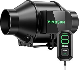 VIVOSUN AeroZesh G4 10,2 cm 195 CFM Inline-Rohrventilator mit E12-Geschwindigkeitsregler, vollständig programmierbarer, PWM-gesteuerter EC-Ventilator für Wachstumszeltbelüftung