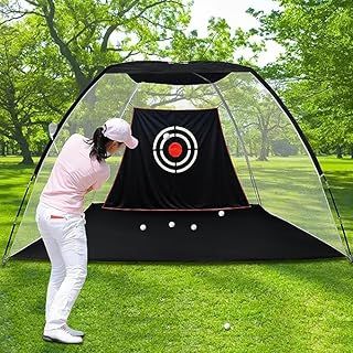 Kapler Golf Hitting Nets for Indoor Garage Outdoor Backyard Driving Use, Heavy Duty Golf Exercise Driving Range Net Cage for Home, Portable Golf Ball Swing Hitting Practice Net for Backyard