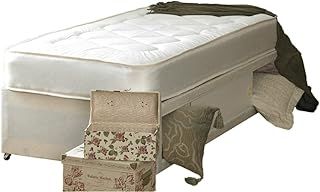 Just Beds Single White Deep Quilt 3ft Divan Bed Includes Base, Mattress And Slider Storage (3x6'3 Single)
