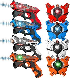 VATOS Infrared Laser Tag Set with Vests, Laser Tag Game Toy for Kids and Adults Indoor Outdoor Group Activity Laser Battle Blaster Gun Best Gifts for Kids Age 6 7 8 9 10 11 12+ Boy Girl