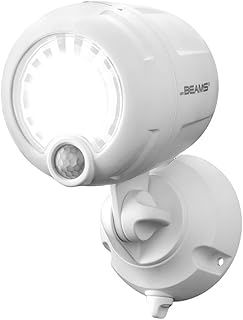 Mr. Beams Wireless Battery-Operated Outdoor Motion-Sensor-Activated LED Spotlight, Plastic, White, 200 lm, pack of 1