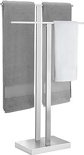 KES Free Standing Towel Rail Bathroom Towel Holder, Floor Standing Towel Rack with Weighted Base 2-Tier Towel Stand 18/8 Stainless Steel Brushed Finish, BTH231-2
