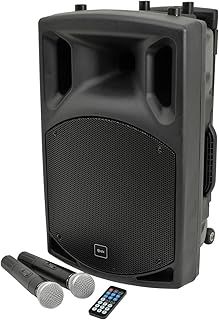 QTX, QX12PA Wireless Portable PA System Complete with Two Wireless Microphones, Bluetooth Connectivity, 8-Hour Battery life, Ideal for Events, Performances, Presentations