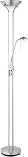National Lighting Mother and Child Uplighter Floor Lamp with Reading Light - Satin Chrome Finish Floor Lamps for Living Room R7s/G9 Bulbs (Not Included)