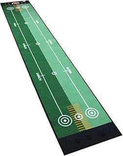 Warmiehomy Green Golf Putting Mat Trainer Professional Training Mat with Base Auto Return Ball for Indoor Outdoor Office Home Garden Courtyard Simulation Grass Design