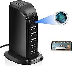 Wifi Hidden Spy Camera, HD 1080P Wireless USB Charger Camera, 5 Port USB Hub Nanny Cam Live Streaming, Motion Detection, APP Remote Control for Home Office Security