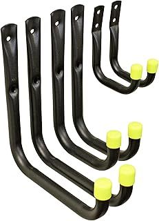 Universal Heavy Duty Garage Storage Hooks Set, 30kg Load Capacity per Hook (6 Pack)