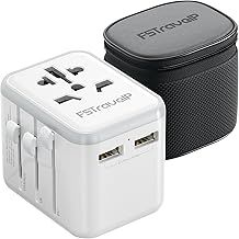 Worldwide Travel Plug Adapter, FSTravelP Universal with 2 USB International AC Socket Dual 10A Fuses, All In One Adapter for USA UK EU AU CN 150+ Countrie