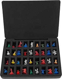 Hard EVA Minature Figure Box - 36 Slot Figurine Carrying Case,Pre-grooved Foam Layer Compatible with Warhammer 40k, DND & All Small Based Miniatures (Case Only) (Black)