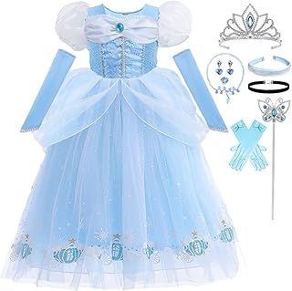 Cinderella Dress for Girls Dressing up Costumes Princess Fancy Dress Up Tulle for Birthday Party Cosplay Outfits