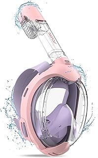 Kids Snorkel Mask Full Face SN03, Anti-Fog & Dry Top Snorkel Set, Snorkeling Gear with Easier Breathing System for 3-8 Years Old Swimming Beginners