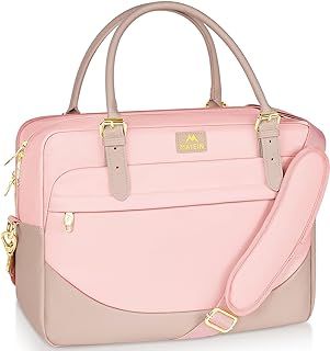 MATEIN Pink Laptop Bag for Women, Handbag with Laptop Compartment 15.6 Inch Ladies Briefcase Office Tote Work Bags for Women, Large Computer Hangbag for School Briefcase for Teacher, Office, Pink