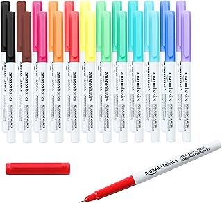 Amazon Basics Ultra-Fine Point Permanent Markers, Assorted Colors, 24-Pack