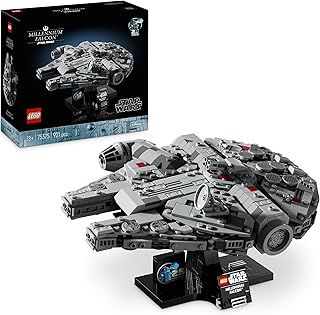 LEGO Star Wars 75375 Millenium Falcon - Collectible Starship Building Set for Adults - incl. a Display Stand & Nameplate for Fun Desk Decor - Gift for A New Hope Fans