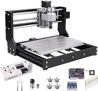 Upgrade Version CNC 3018 Pro GRBL Control DIY Mini CNC Machine, Mcwdoit Wood Router Engraver with Offline Controller + 5mm ER11 PCB +20PCS 3.175MM CNC Router Bits + 4 Sets CNC Plates