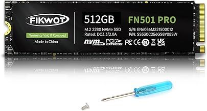 Fikwot FN501 Pro NVMe SSD 512GB M.2 2280 Up to 3500MB/s PCIe Gen3 x4 3D TLC NAND Internal Solid State Drive, SLC Cache Compatible with Laptops & Desktops
