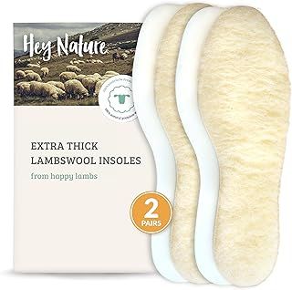 2 Pairs Warm Shoe Insoles Men & Women/Lambswool Insoles, Natural Foot Warmers. Thermal Insoles for Women & Mens Wellies. Wool Insoles Not Sheepskin Insoles, Heated Insoles & Boot Liner