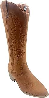 sole london LADIES WOMENS WESTERN MID CALF FAUX SUEDE ZIP UP COWBOY BOOTS SHOES